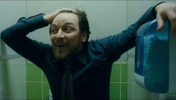 Постер «Filth»: Джеймс МакЭвой в форме, сигарета, неон и хаос.